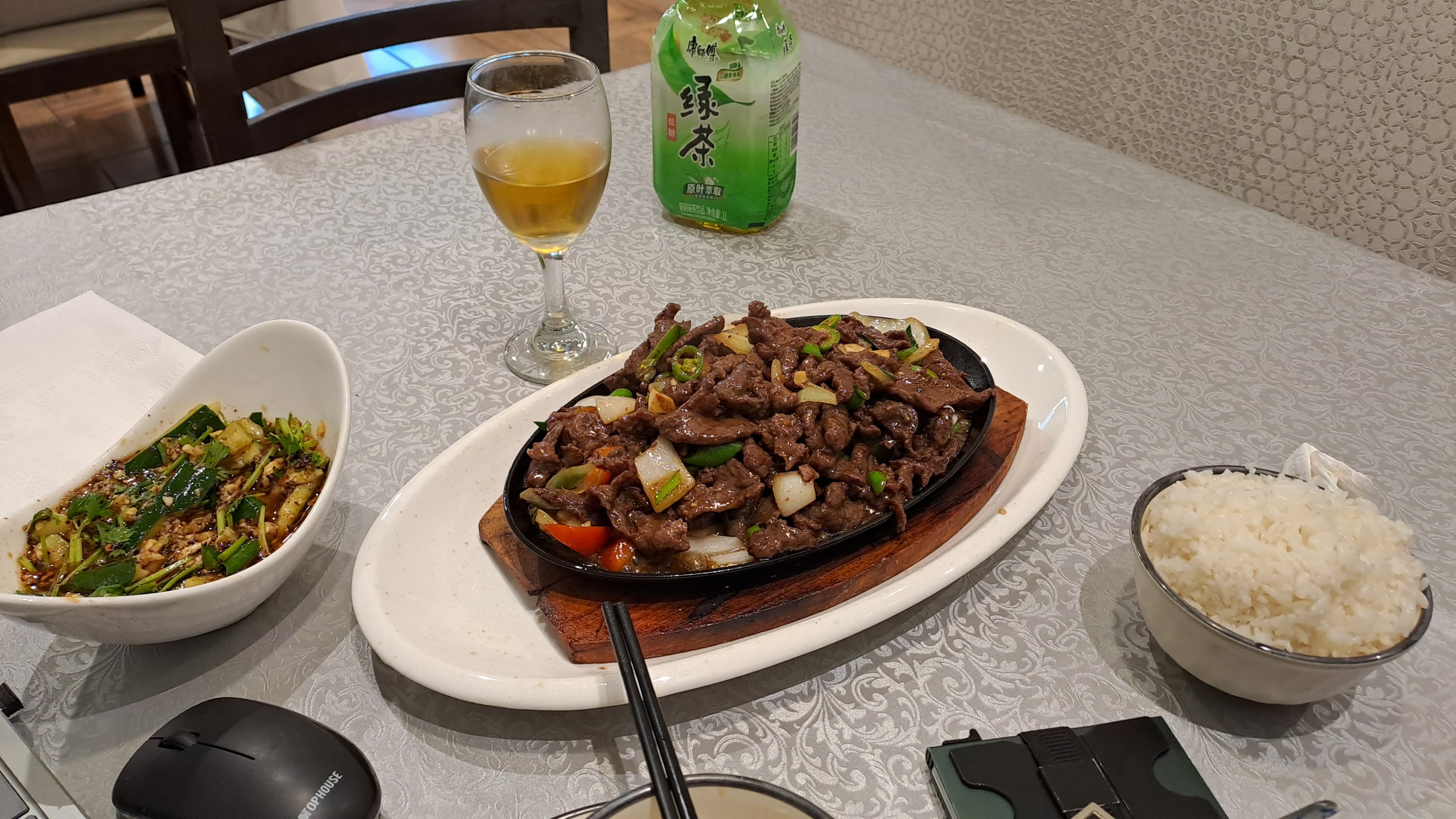 Carne marinada en plancha