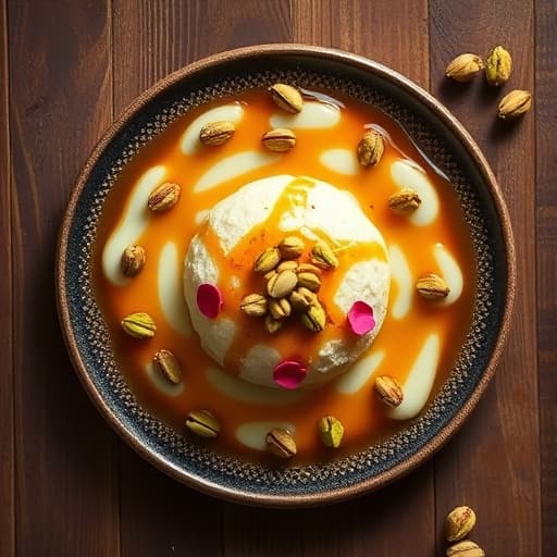 Malabi- postre de coco nuez y rosas